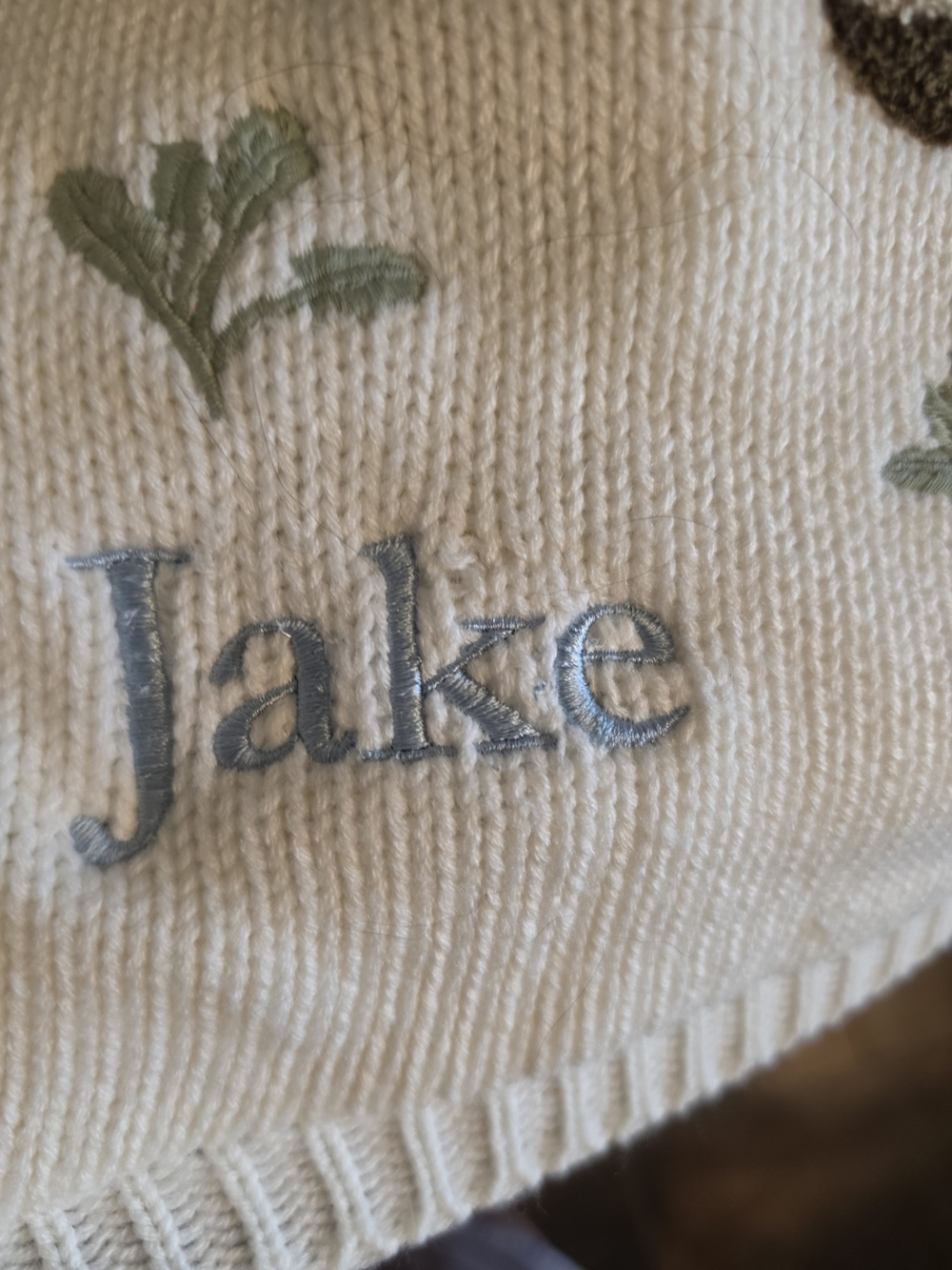 Pottery Barn Kids Cream Knit Blanket with JPMA Tag